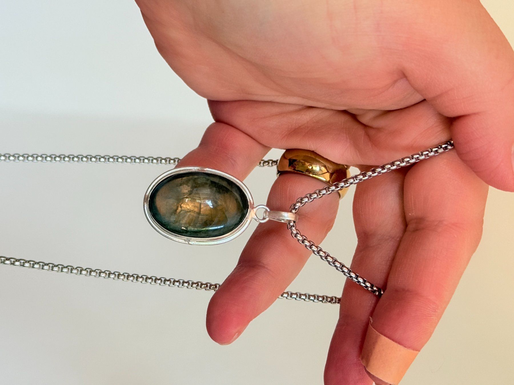Catenine: Collier avec pierre labradorite véritable✨ – Nuovo e nell'imballaggio originale da Genève venduto da AWWA 4
