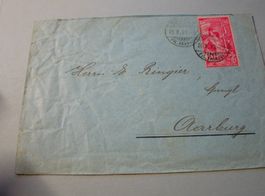 Brief 1900, Marke 10 Rp UPU, gelaufen
