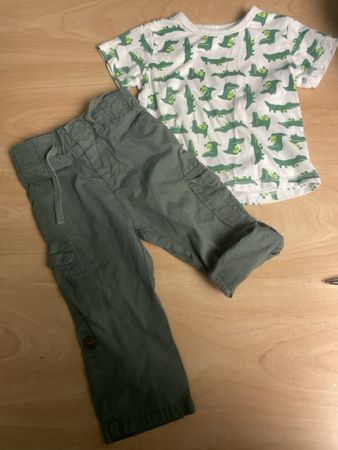 Migros Sommer Set T-Shirt+Hose Gr. 80 Krokodil-Motiv 