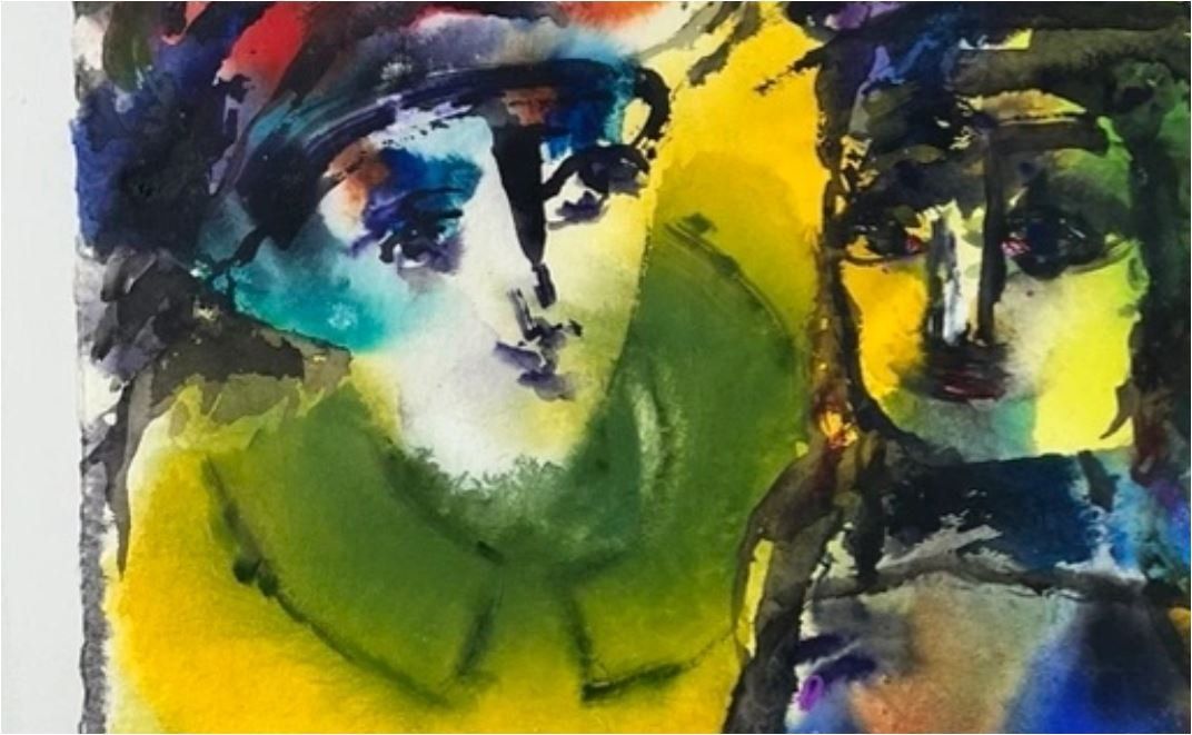 Gemälde: Atila (1931-1987)Grosse Abstrakte Aquarelle – Gebraucht aus Bruettisellen von Collector_Store 2