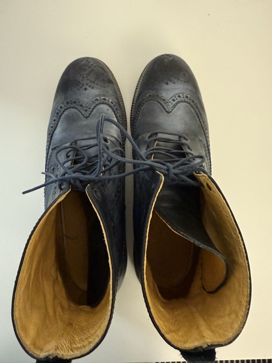 Scarpe da uomo: Lederschuhe Boots Gr. 41, Blau Grau – Nuovo (secondo la descrizione) da Mettmenstetten venduto da _4_YOU_ 3