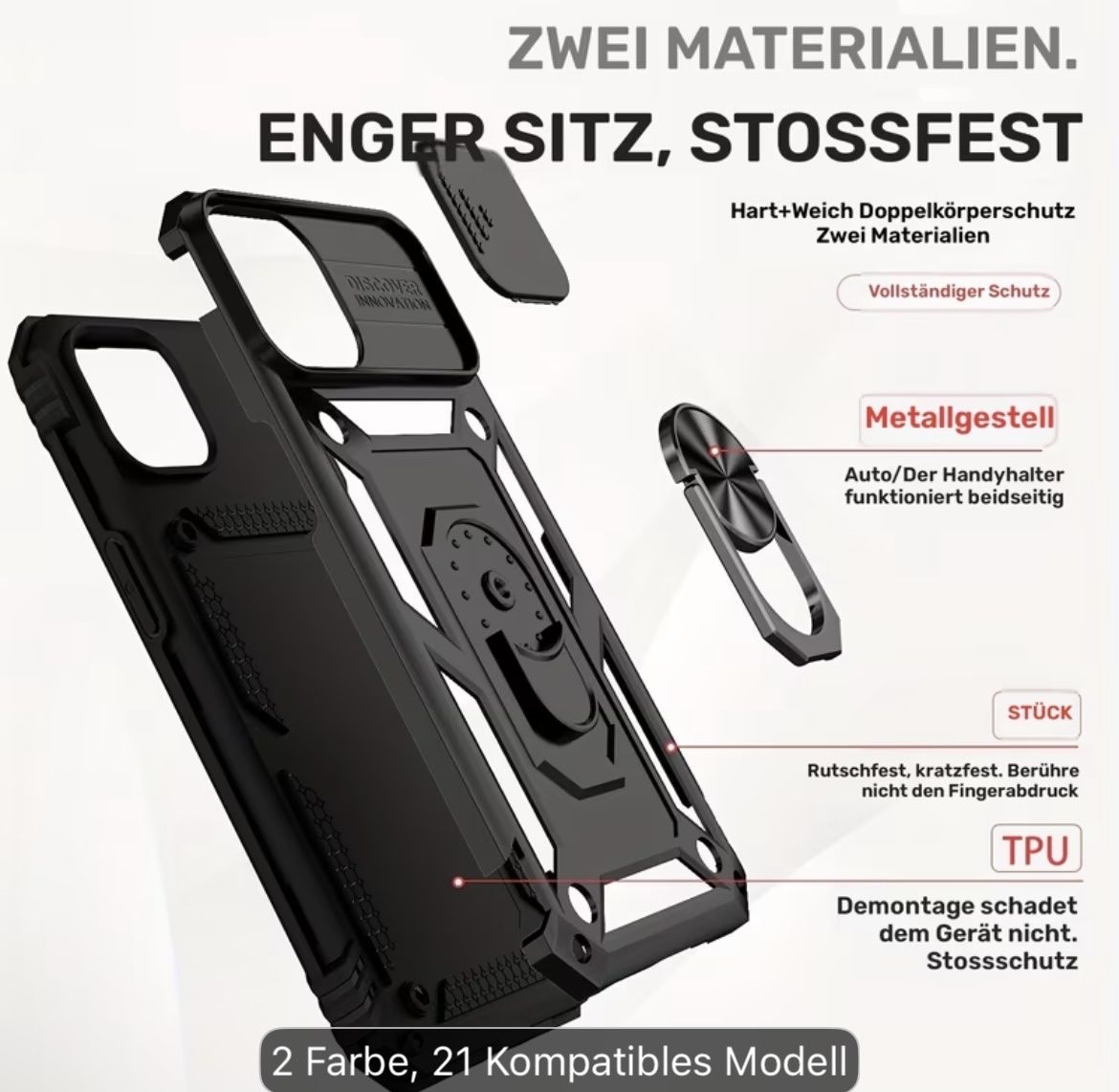 Apple Covers & Schutzfolien: Schutzhülle iPhone 13/14 mit Schiebefach schwarz neu – Neu und originalverpackt aus Ostermundigen von yannip 1