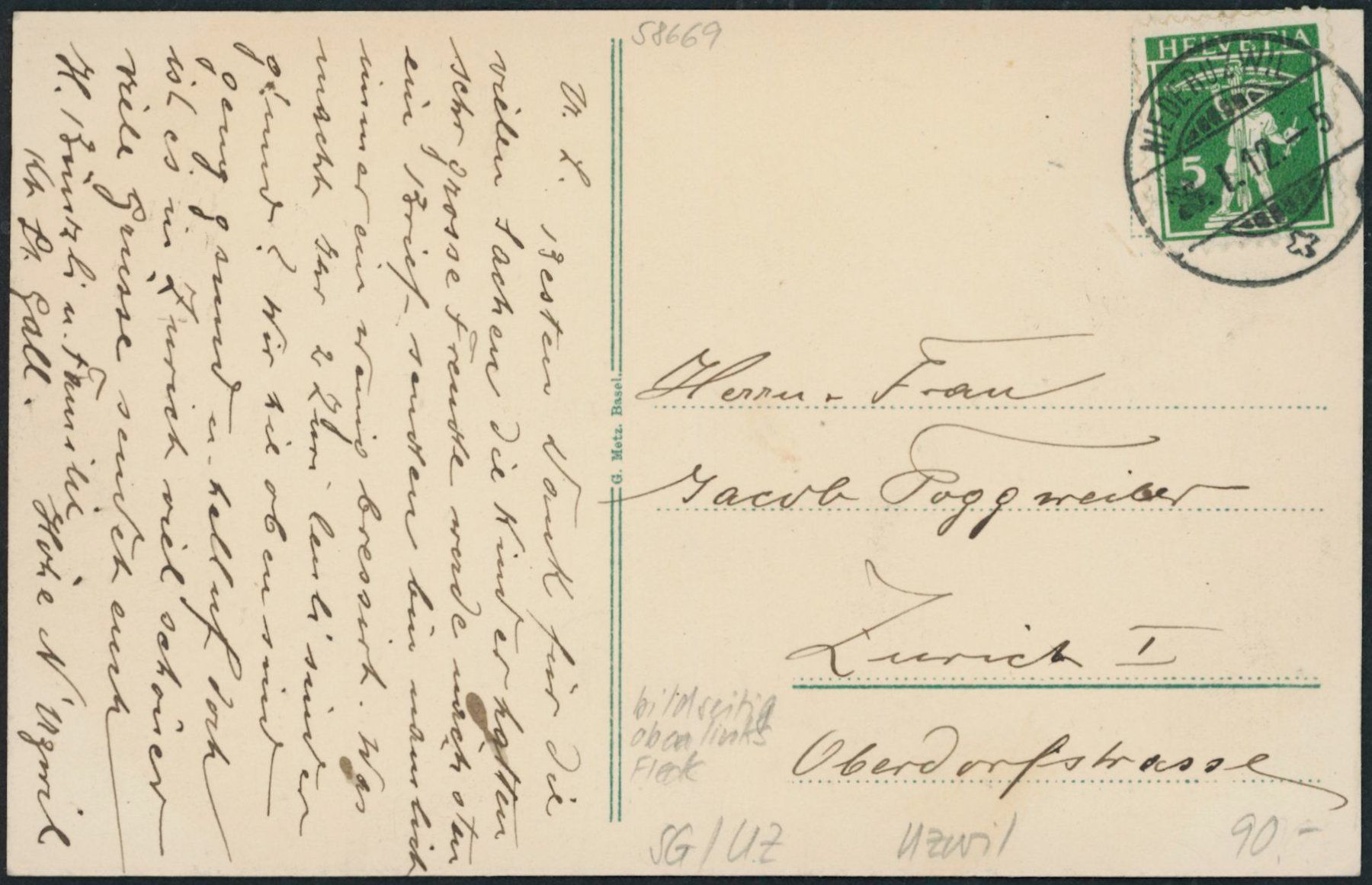 Cartoline postali: SG Uzwil – Usato da Schindellegi venduto da stationary 1