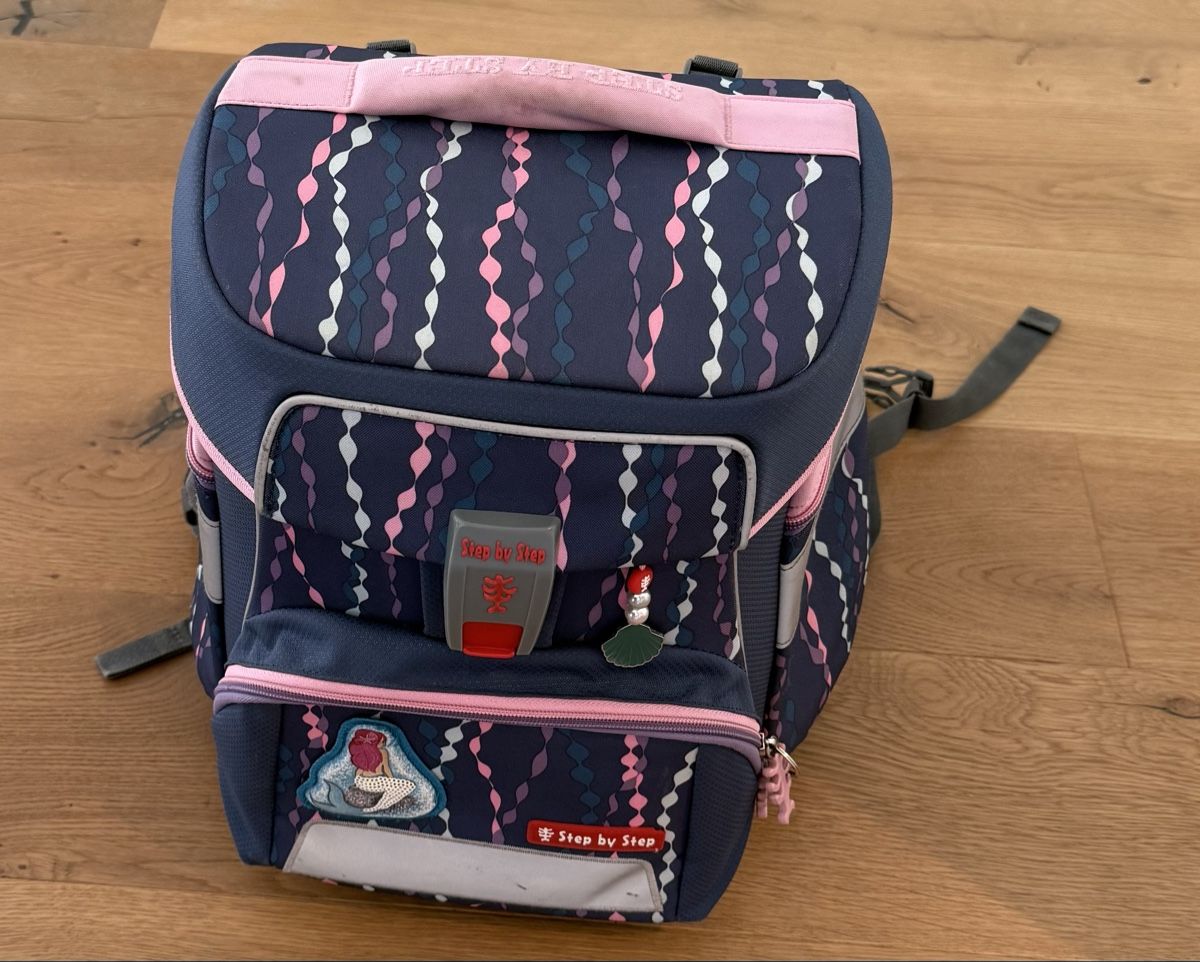 Borse & Zaini: Schulranzen Step by Step Muster blau/pink gut erhalten – Usato da Grabs venduto da TOPSPORT81