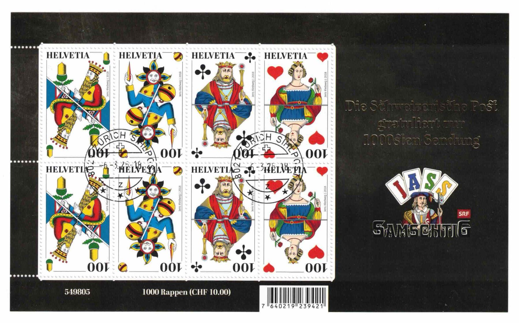 Tutti i francobolli: 2025 Bogen Samschtig Jass mit ET-Stempel – Nuovo (secondo la descrizione) da Nuglar venduto da Stamp88