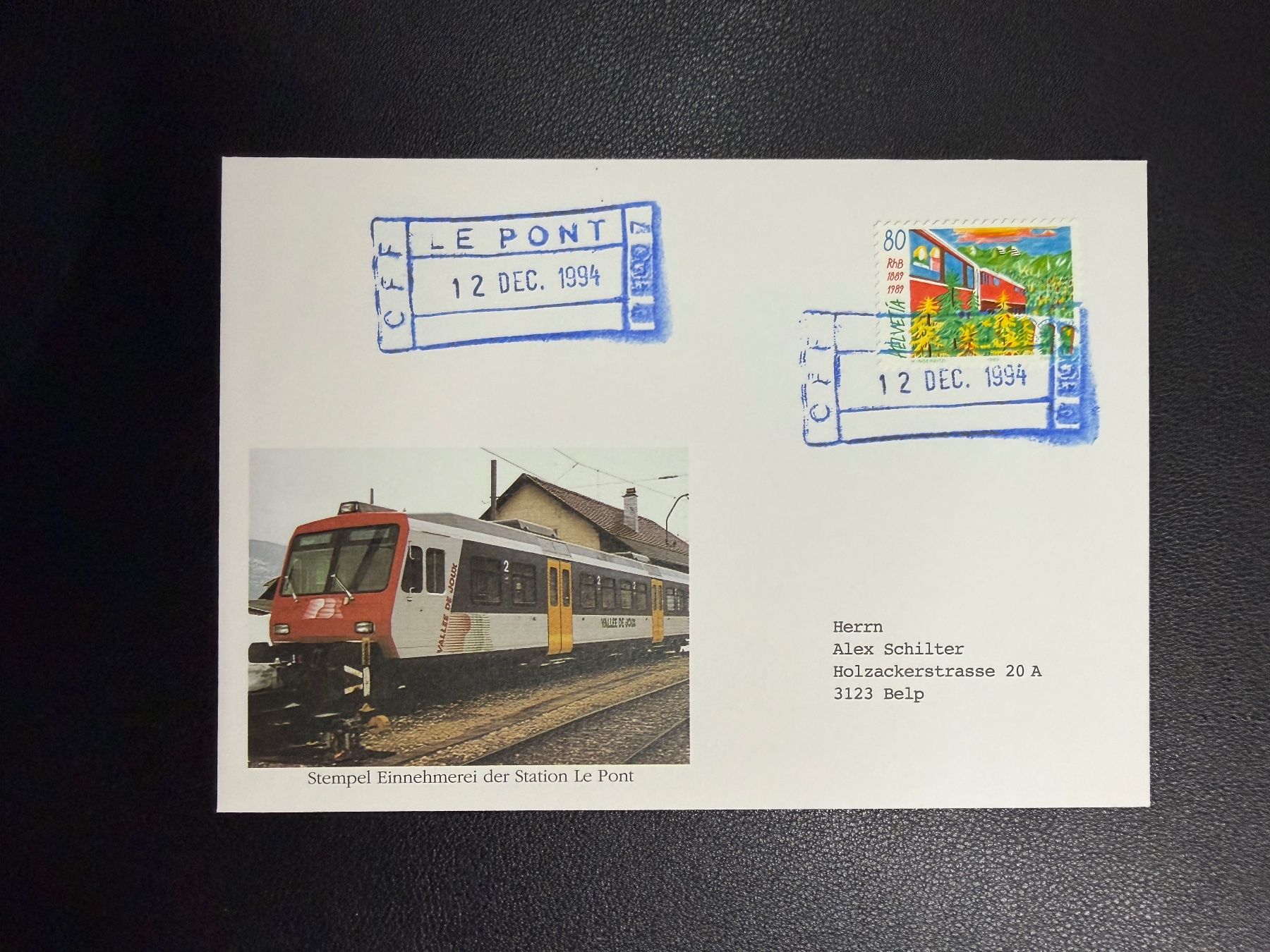 Tutti i francobolli: Bahnpostbeleg Le Pont Vallée De Joux 1994 – Usato da oberrüti venduto da jeanmei