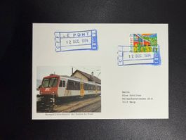 Bahnpostbeleg Le Pont Vallée De Joux 1994
