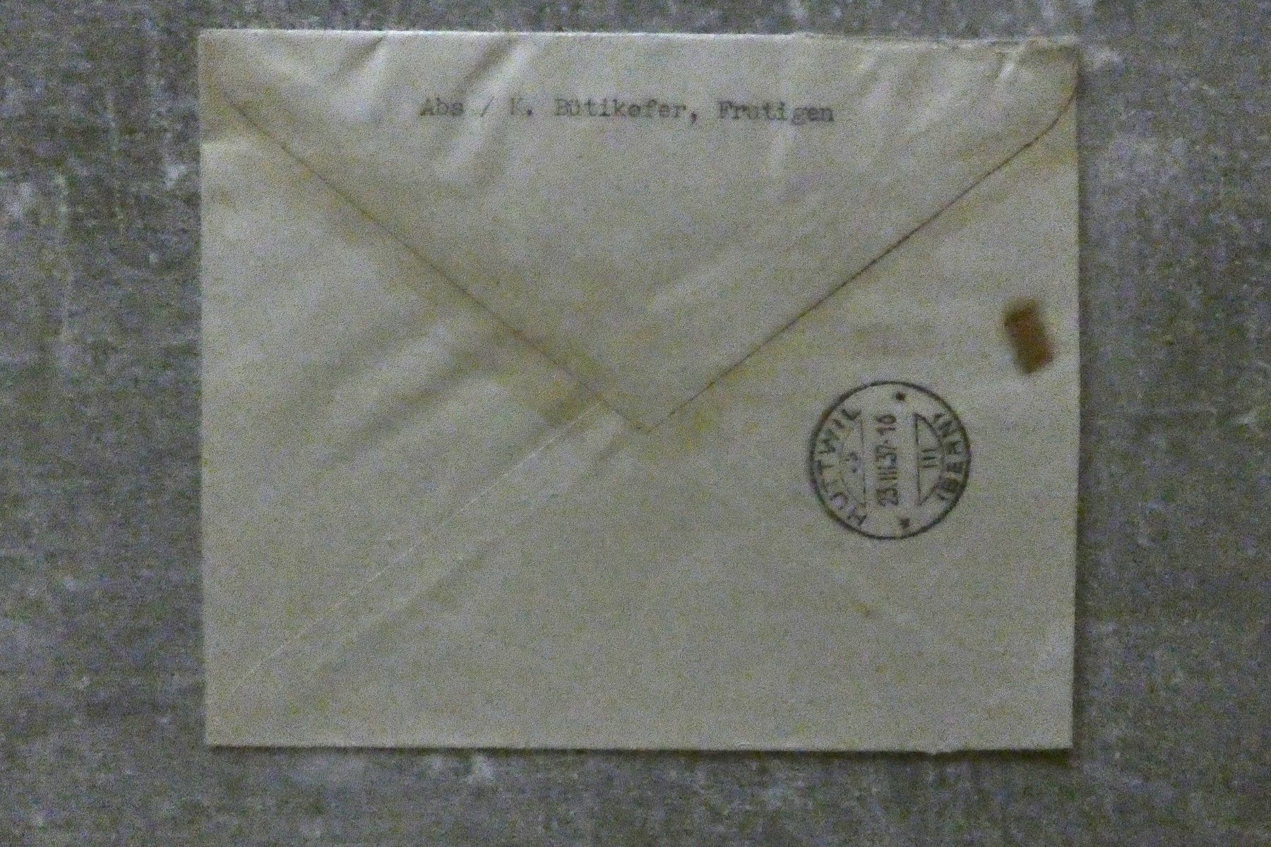 Tutti i francobolli: Brief mit Flugpostmarken F 20/21/23 – Usato da Niederglatt ZH venduto da Fischer_stamps 1