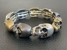 Philipp Plein Style Armband mit Totenköpfen