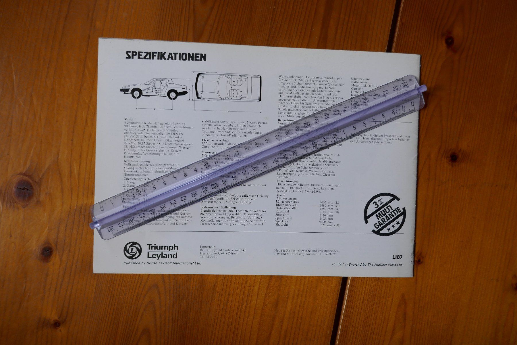 Triumph Documenti: Triumph  TR 7     Originalprospekt – Usato da Madiswil venduto da ML911 8