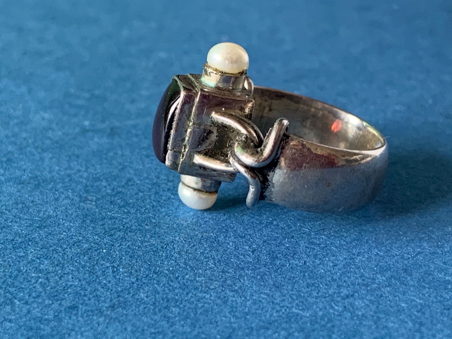 Ringe: Silberring burgunder Perlen (47/15) – Gebraucht aus Laufen von Bellebellezza 4