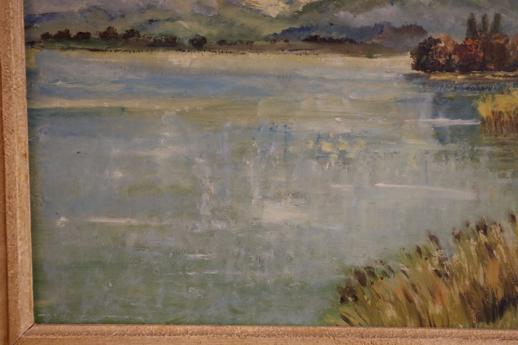 Dipinti: K. SCHMID - Schweizer Alpensee Landschaft 1949 Ölbild sign – Usato da Zürich venduto da KE-Sales 5