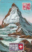 Zermatt, Matterhorn mit Briefmarken! nach Paris 1911