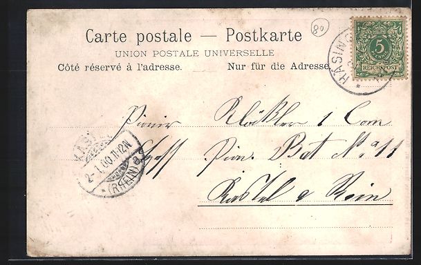 Cartoline postali: AK Basel, Ortspartie im Schnee, 1900 – Usato da Berlin venduto da bartko-reher 1