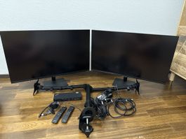 Homeoffice Setup mit Dual Monitor inkl. Dock und Halterung