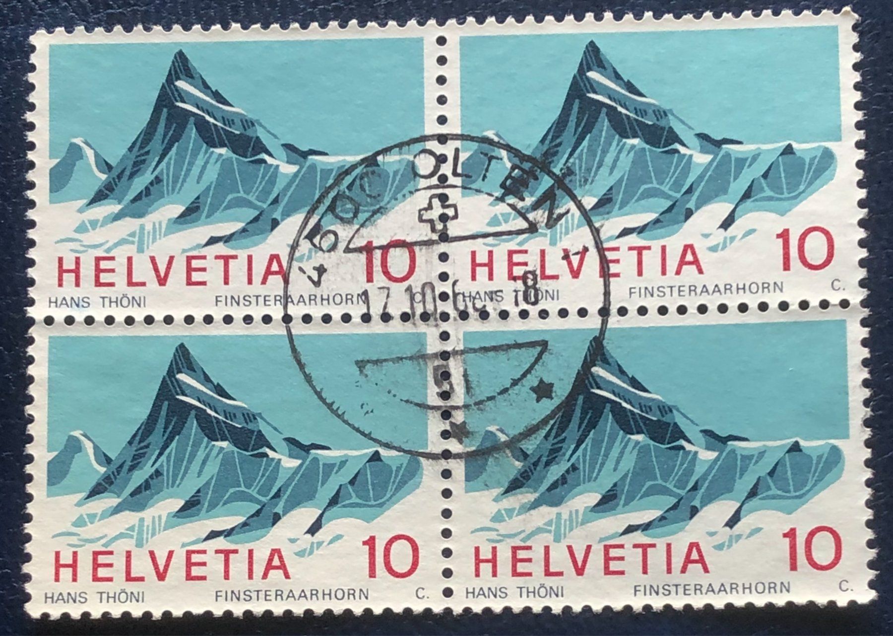 Tutti i francobolli: 4 er Block Nr.445 mit Stempel Olten    – Usato da Aarau venduto da Billa007
