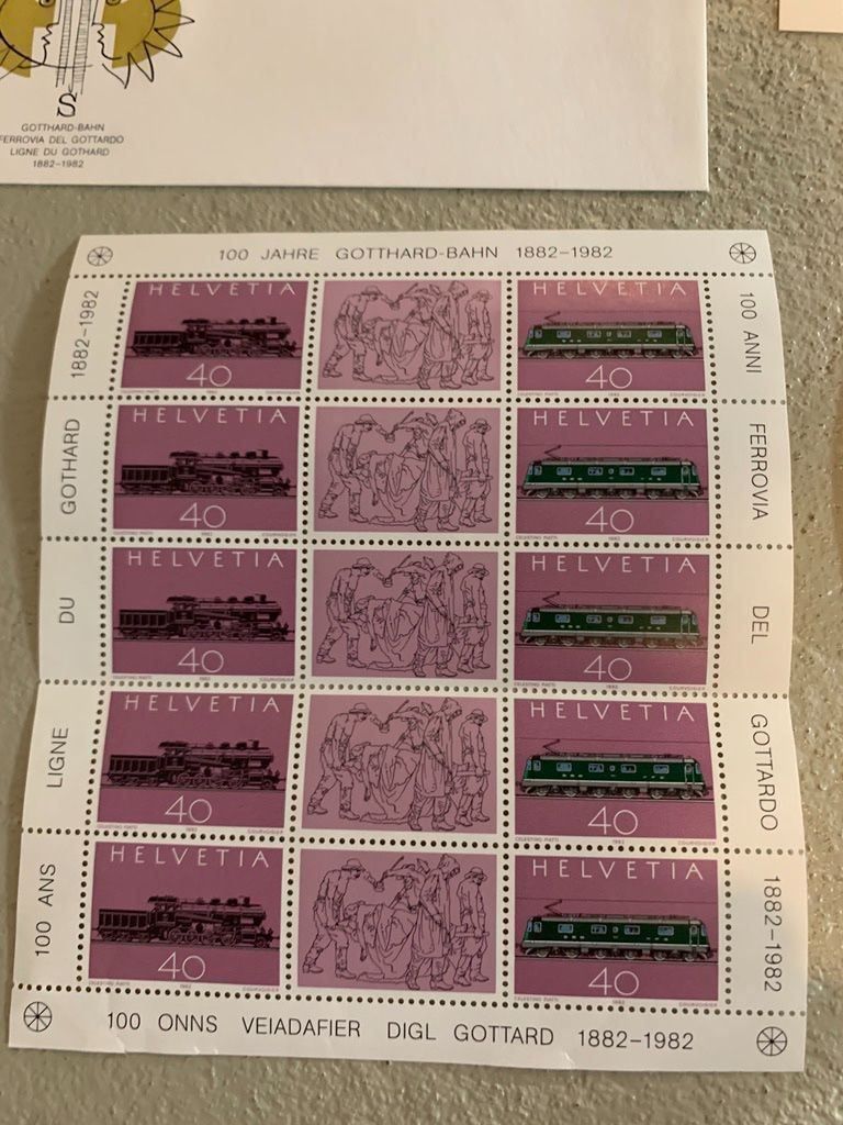 Alle Briefmarken: CH Briefmarken Gotthard-Bahn  Jahr 1982 – Neu (gemäss Beschreibung) aus zeihen von Racer-71 5