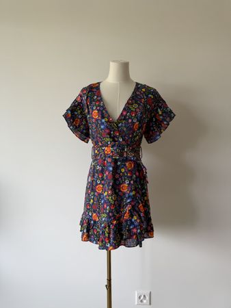 Floral Wrap Dress Paloma Blue Size M