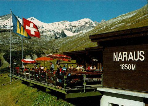 Cartoline postali: Ansichtskarte Bergrestaurant Naraus Flims 1988 – Usato da Ebmatingen venduto da desalli