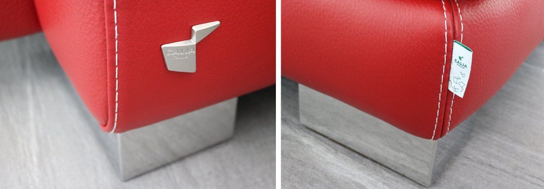 Divani: CALIA Italia Designer Leder-Ecksofa Rubinrot – Usato da Seengen venduto da ackleca 9