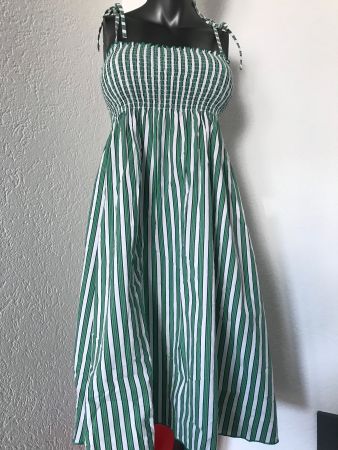 Damen Koreanische Sommer gestreiftes Kleid mit Trägern Gr Sc