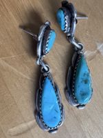 Boucles d'Oreilles Argent Zuni et Turquoise Alvina Quam