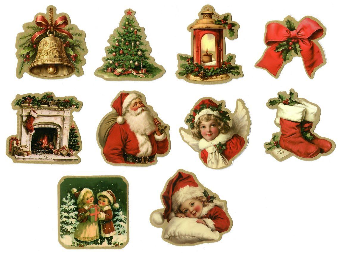 Sticker: Nostalgische Weihnachtssticker, klassisch, 10 Stk. Set 4 – Nuovo e nell'imballaggio originale da Zollikofen venduto da Blackie