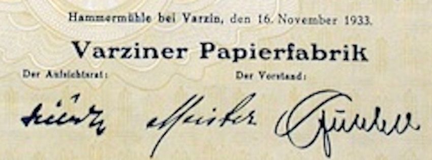 Documenti: Varziner Papierfabrik, Hammermühle - 1933 – Usato da Solothurn venduto da Sgasche 1