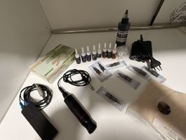 Tattoo Set Maschine Farben Nadeln neu und gebraucht