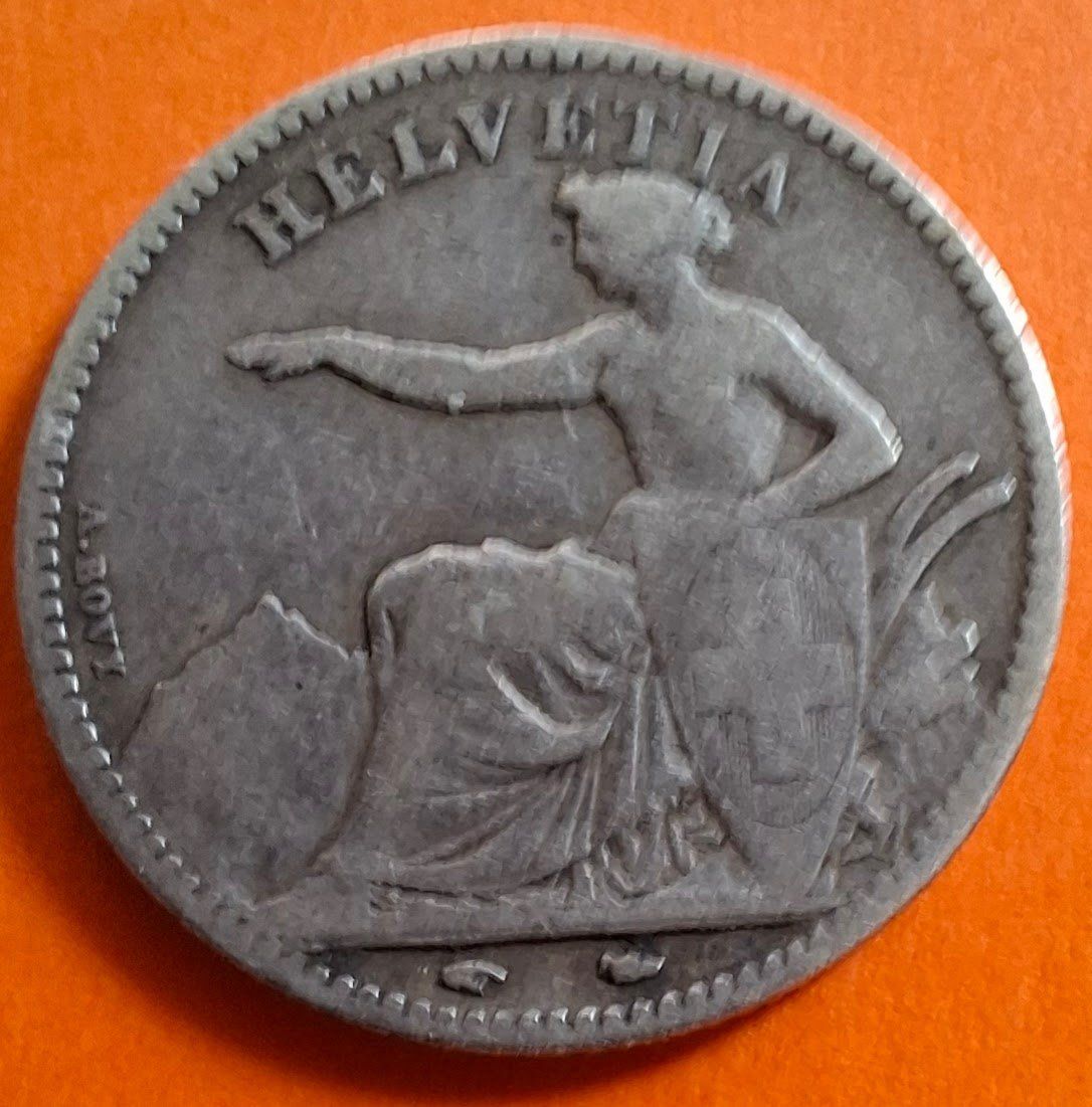 Tutti le monete: CHF 1.00 1851 Schweiz S - SS – Usato da Fribourg venduto da Kiki020