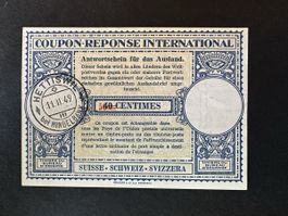 Schweiz - internationaler Antwortschein 1949 Hettiswil