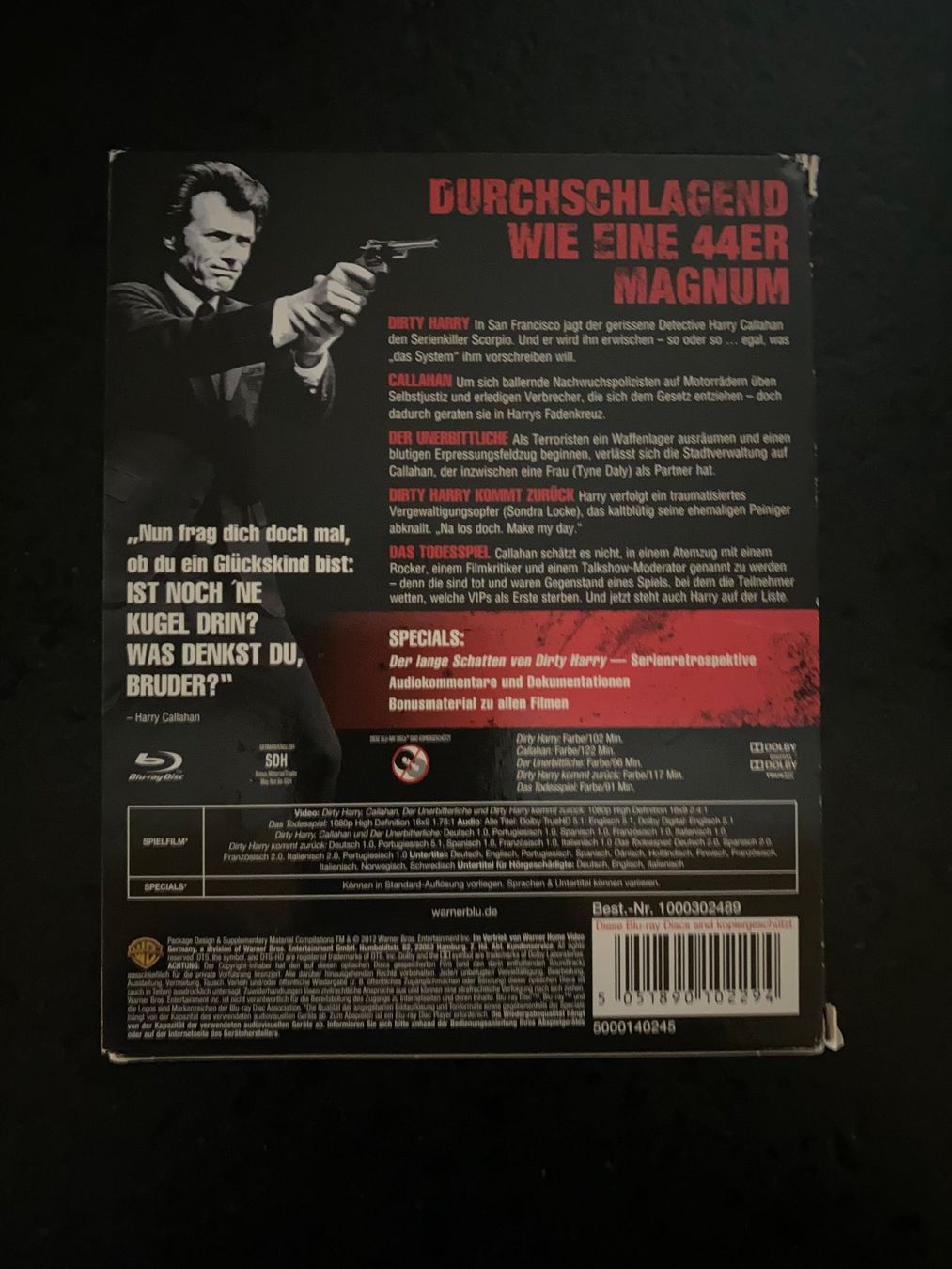 Tous les DVDs: Dirty Harry Collection Blu-ray – D'occasion à Schmitten FR par Fi_Ra 1