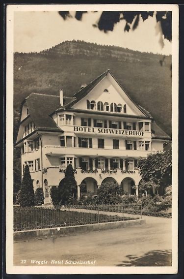 Ansichtskarten: AK Weggis, Hotel Schweizerhof – Gebraucht aus Berlin von bartko-reher