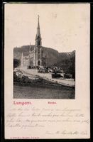 Relief-AK Lungern, Blick zur Kirche