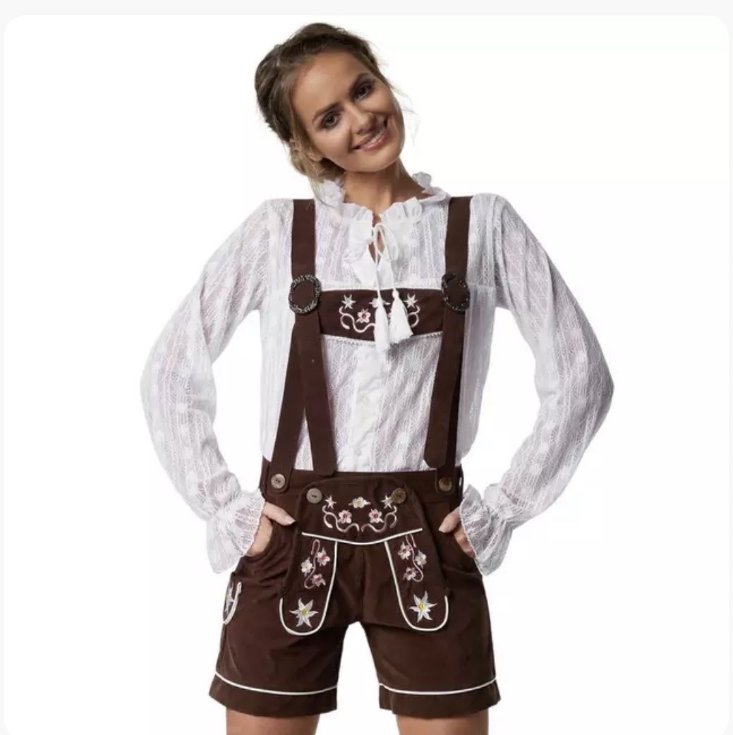 Costumi: Lederhosen Damen Grösse L – Nuovo e nell'imballaggio originale da Aedermannsdorf venduto da Molinero_