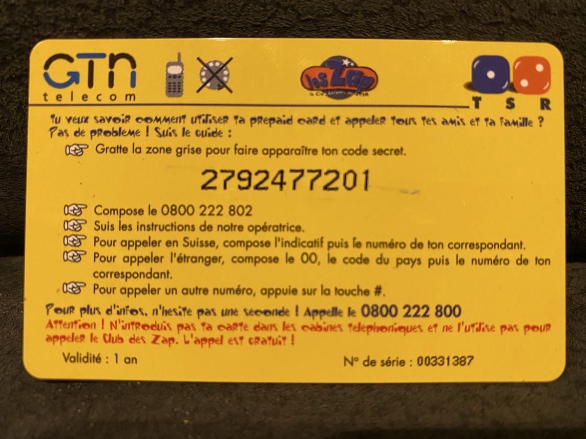 Telefon- & Taxkarten: Carte – Gebraucht aus Lausanne von babacard10 1