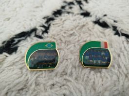 2 pin's collector, Italie, brésil football