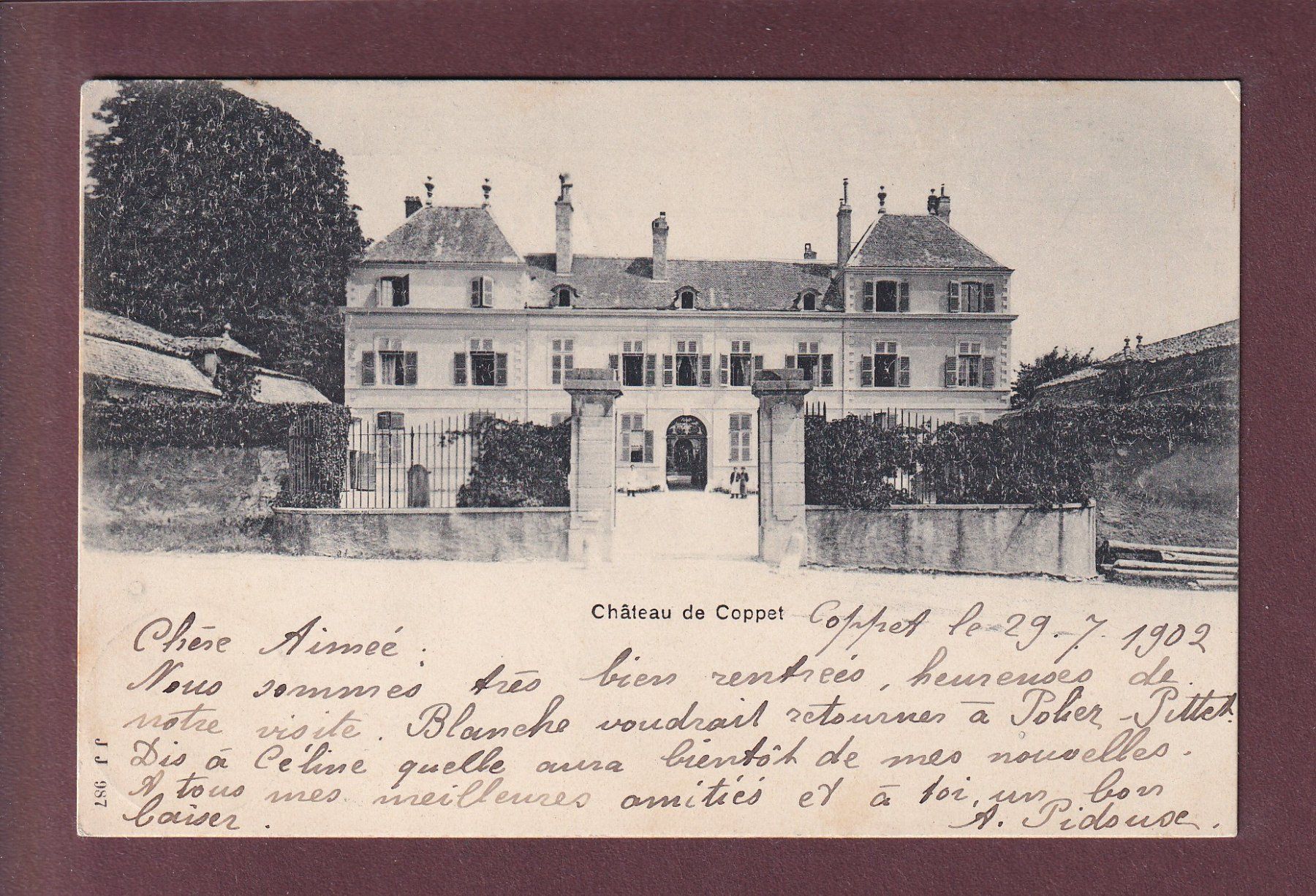 Cartoline postali: Château de COPPET - 1902 – Usato da Pully venduto da nicecards