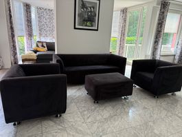 Sofa mit 2 Sesseln und Hocker (Gelderland)