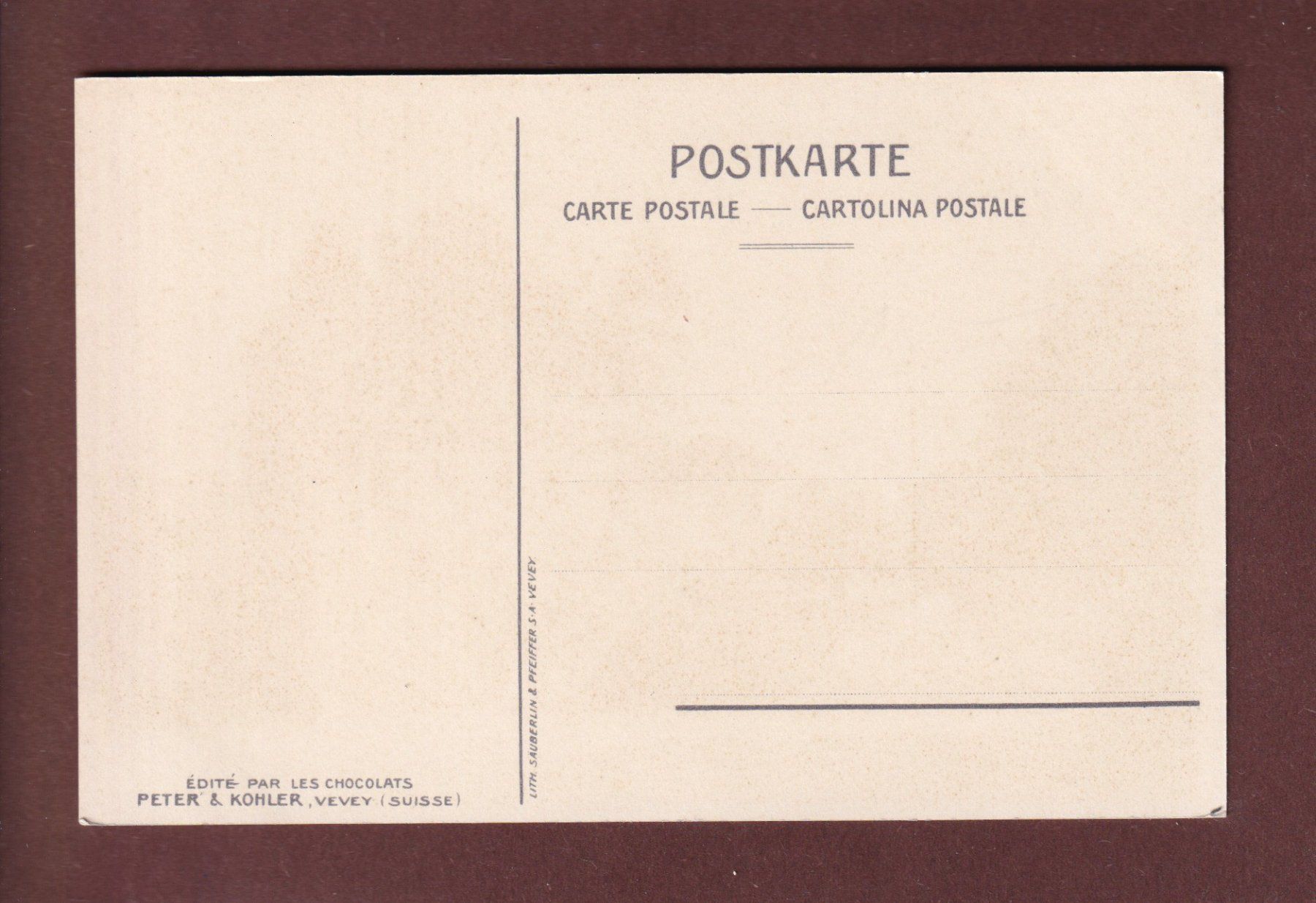 Ansichtskarten: LAUSANNE - Château - Chocolats Peter & Kohler – Gebraucht aus Pully von nicecards 1