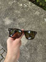 Vintage Thick Frame Sunglasses Black Brown