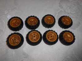 Goldfarbene Lego Räder DM ca 40 mm  ( Set 788 )