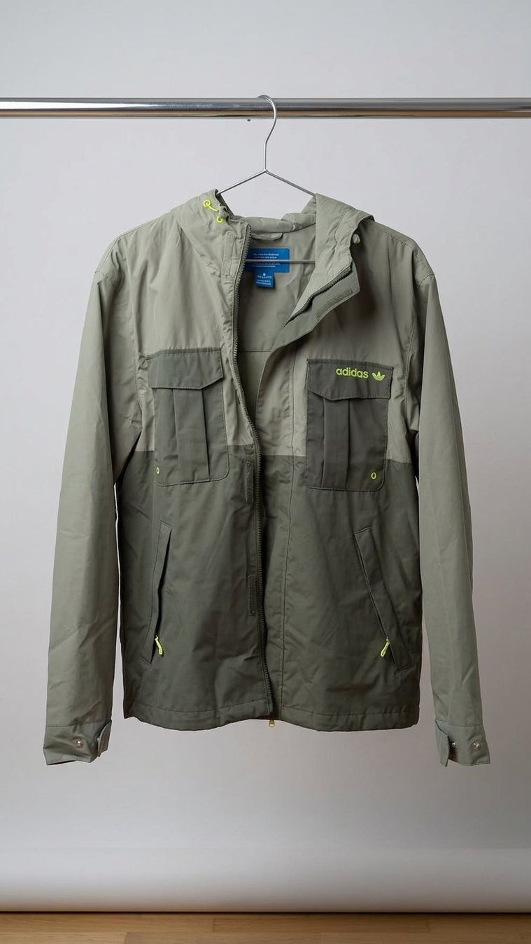 Adidas Jacken: Adidas Jacke, Khaki-Grün, mit Kapuze, Grösse M – Gebraucht aus Ebikon von taabatzn