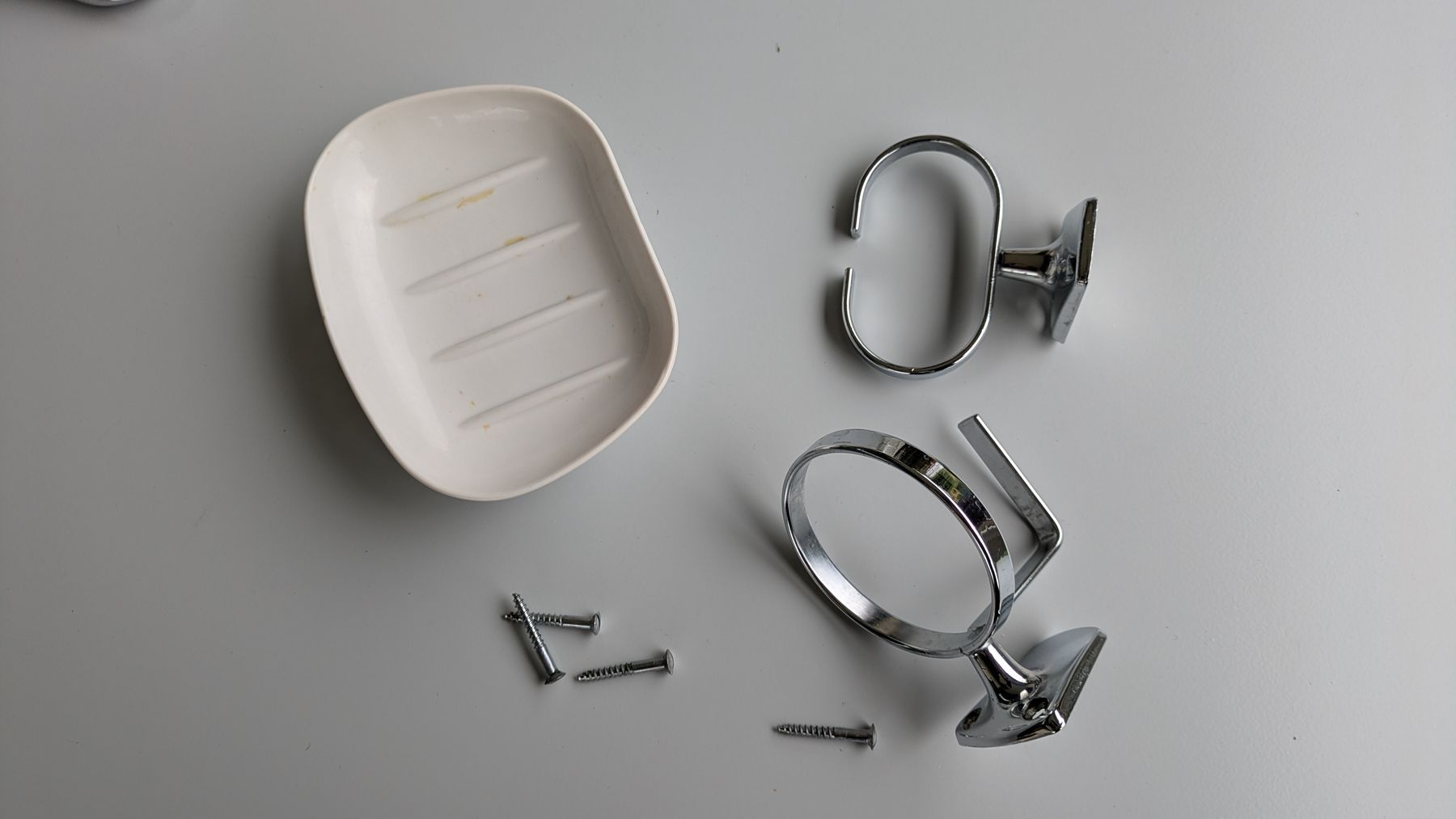 Portasapone: Seifenhalter Set Chrom/Weiss und Glashalter – Usato da Sachseln venduto da falkster