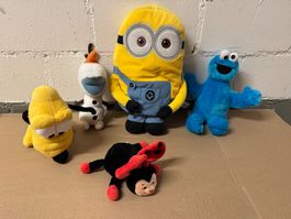 5er Set Plüschtiere Minion Olaf Krümelmonster etc.