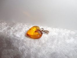 Anhänger Herz Bernstein/Amber/Ambre