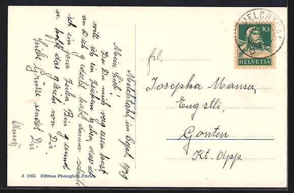 Cartoline postali: AK Melchtal, Ortsansicht mit Berghängen – Usato da Berlin venduto da bartko-reher 1