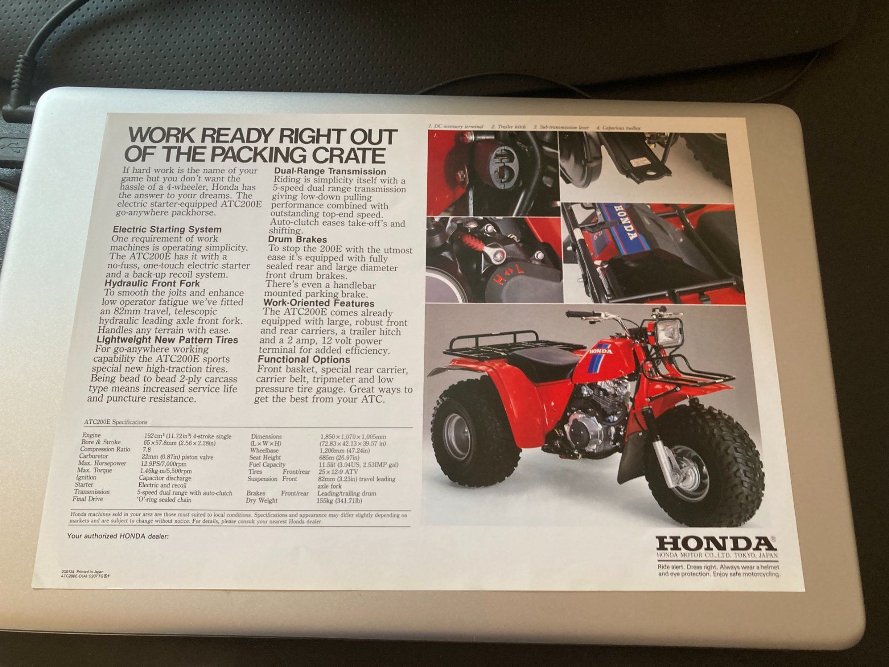 Honda Documenti: Prospekt HONDA ATC 200E – Usato da Filzbach venduto da Sugi7 1