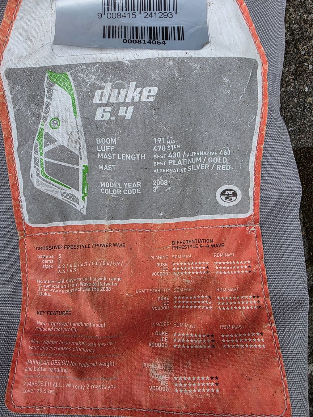 North Sails Surf: Windsurfsegel North Duke 6,4 – Usato da Buchs SG venduto da swisssurfer007 2