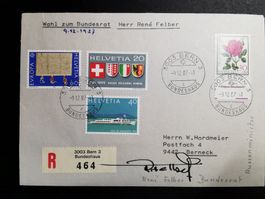 Bundesrat   Autogramm   Felber  1987  Bern  Aussenminister